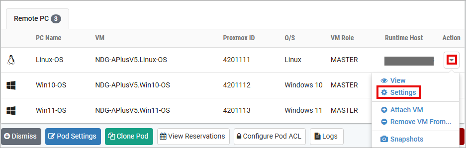 Remote PC Settings